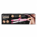 Kemei KM-3304 3-in-1 Hair Straightener, Curler & Crimper