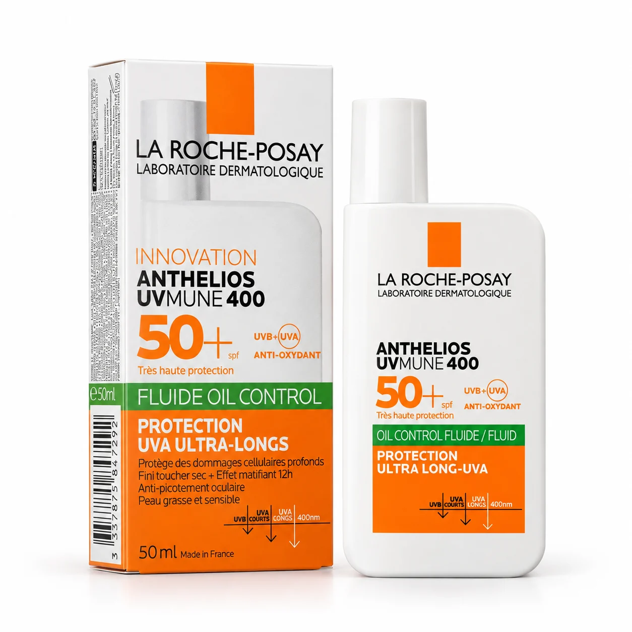WPS-23213 La Roche-Posay Anthelios UVMune 400 Oil Control Fluid Sunscreen SPF 50+ 50ml - Image 1
